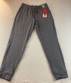 GLACIER Sz M GREY MEN'S JOGGER PANTS W/ZIPPER POCKETS 4-WAY STRETCH